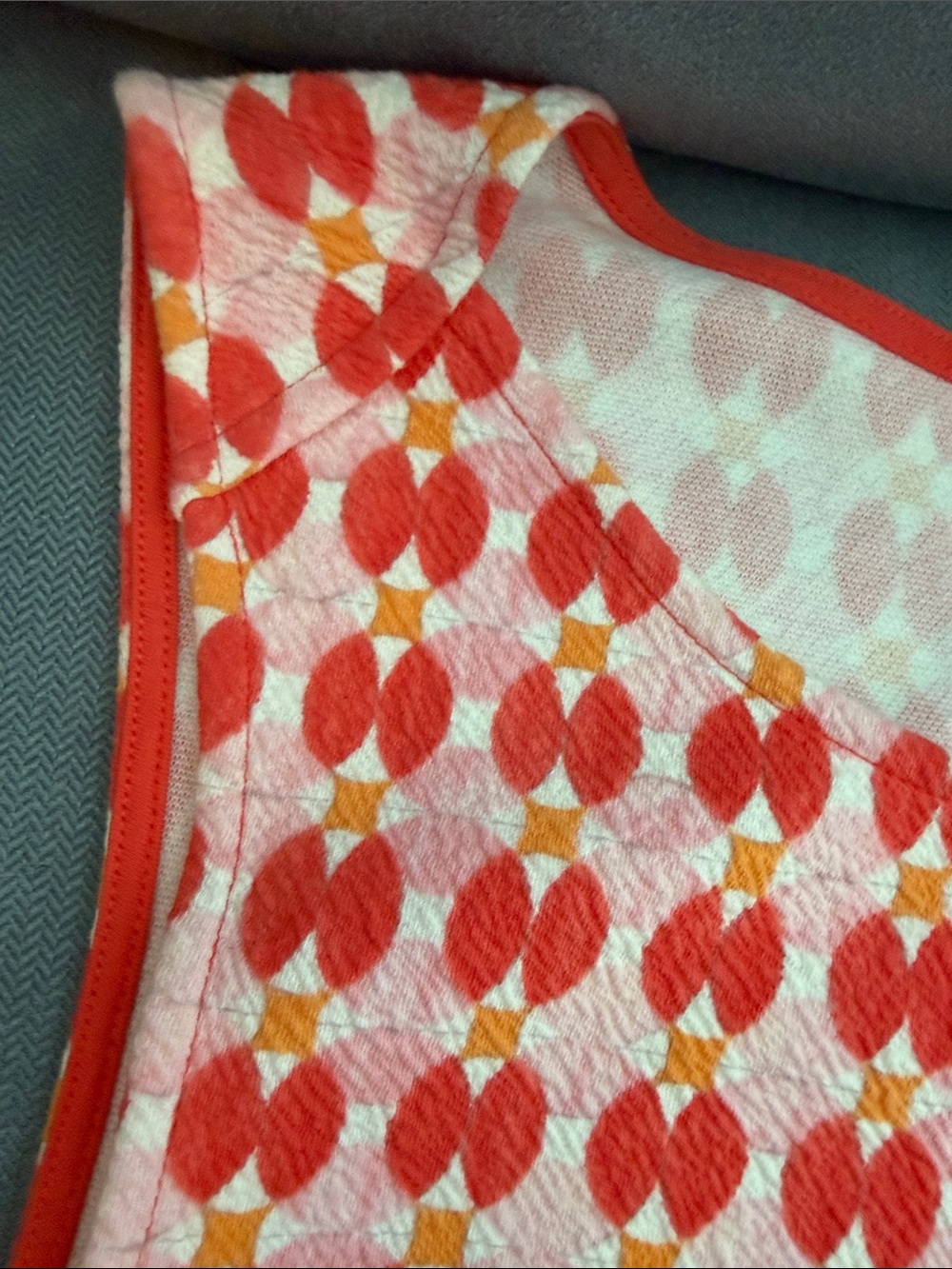 Anthropologie Orange and Cream Geometric Tank - Picture 2 of 4